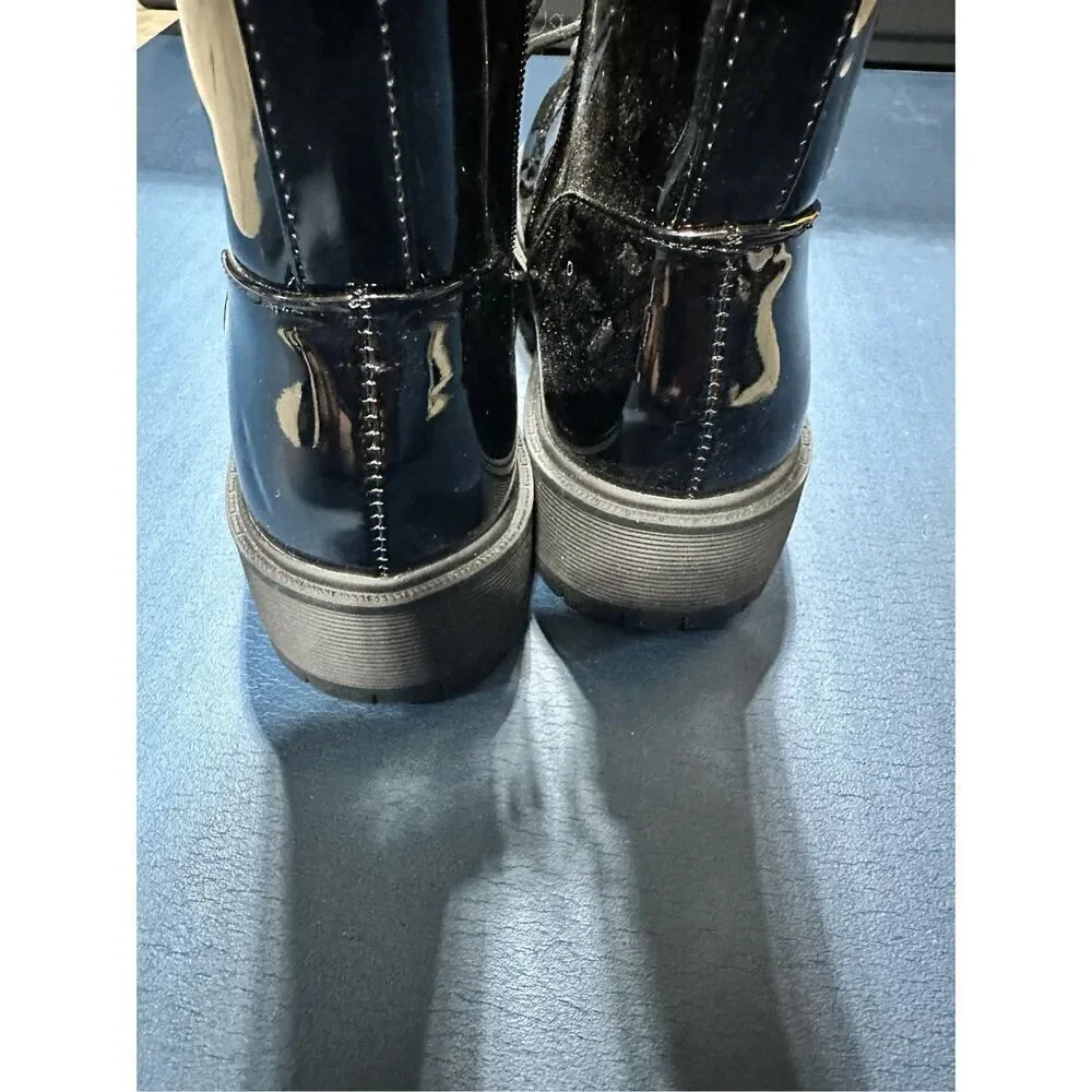 Forever Link Girl's Chief-88K Military Ankle Boots Patent Leather Size 4